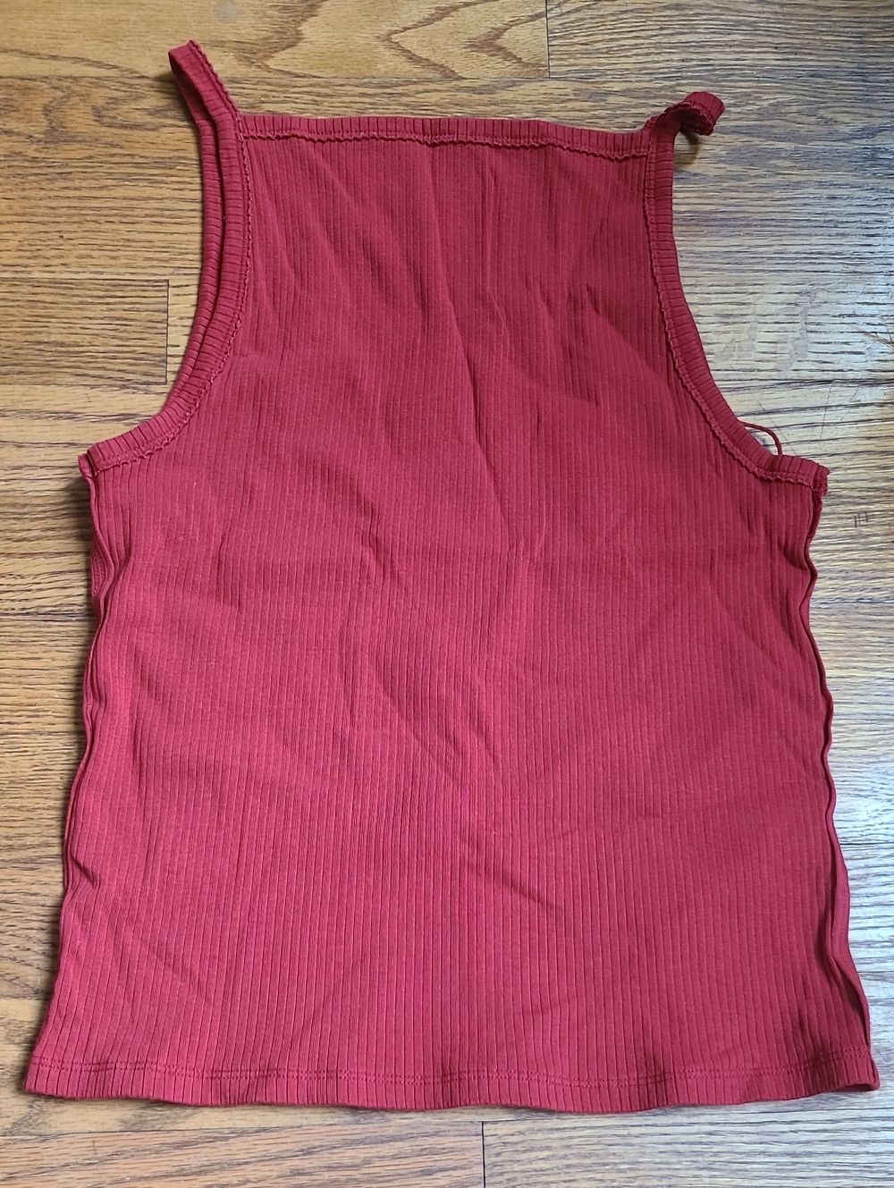We The Free Ribbed Tank Top in Brick Red